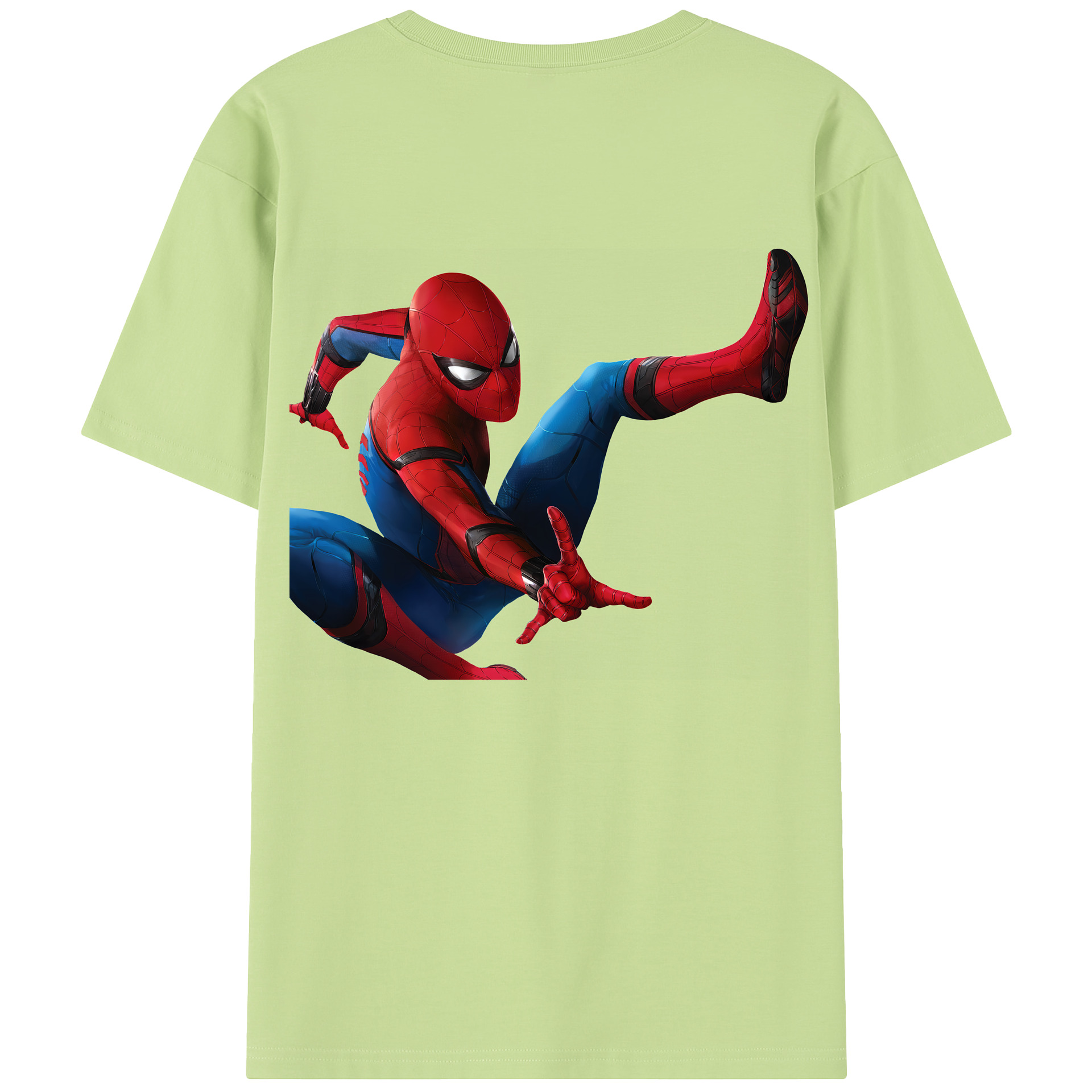 （画像用） Spider Man スパイダーマン 綿100％半袖Tシャツ（背面プリント）